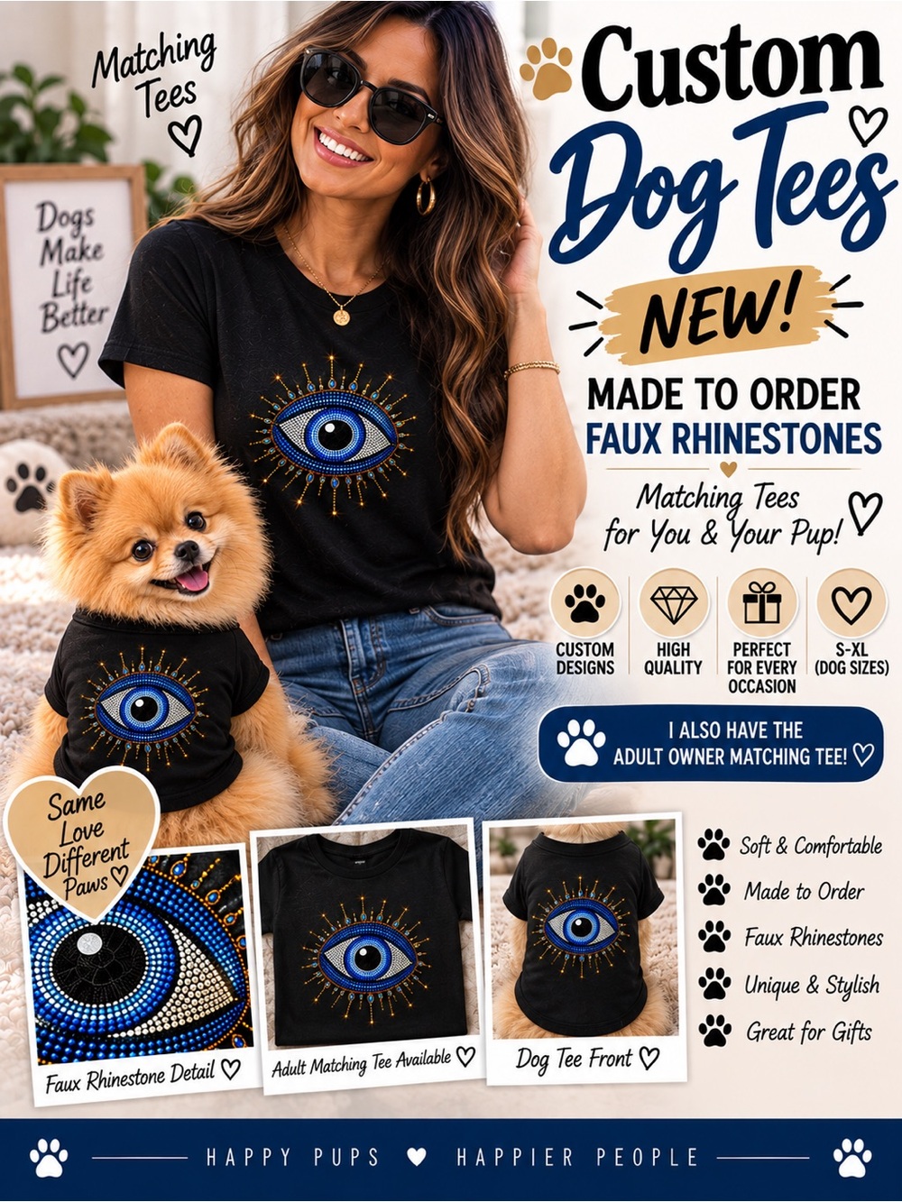 Dog and owner matching set tees made to order New specify at checkout